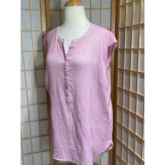 Talbots XLP Striped Sleeveless Blouse - Picture 1 of 7